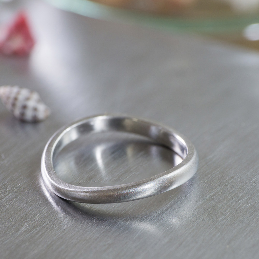 オーダーメイドマリッジリング　屋久島の貝殻　プラチナ　屋久島で作る結婚指輪