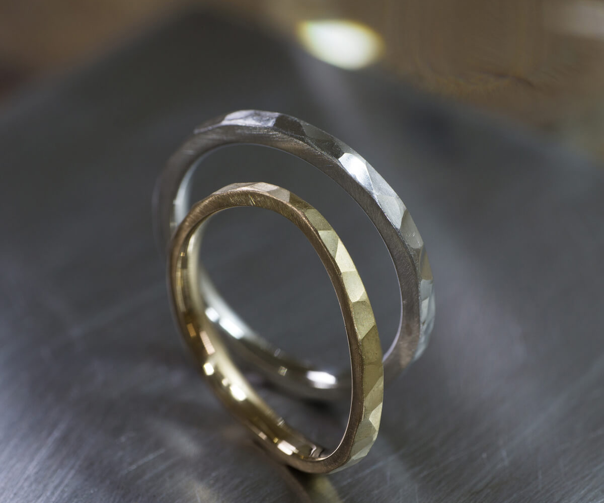 オーダーメイドマリッジリング、プラチナ、ゴールド　ジュエリーのアトリエ、屋久島の海モチーフ　屋久島でつくる結婚指輪