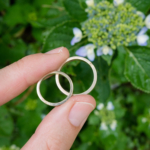 オーダーメイドマリッジリングの制作過程　屋久島の紫陽花バック　ゴールド　屋久島でつくる結婚指輪