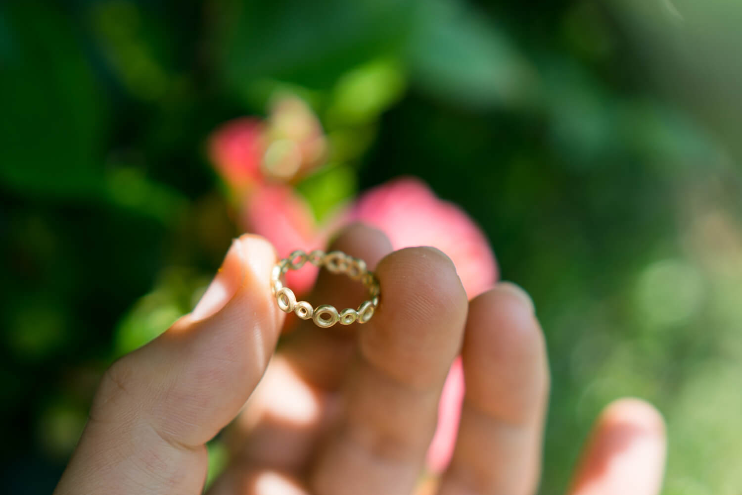 オーダーメイドエンゲージリングの制作過程　屋久島ジュエリーのアトリエ　ゴールド　屋久島でつくる結婚指輪