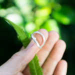 オーダーメイドマリッジリング　屋久島の緑バック　サンプル　シルバー　屋久島で作る結婚指輪