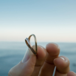 オーダーメイドマリッジリング　屋久島の海バック　ゴールド 屋久島海とジュエリー　屋久島でつくる結婚指輪