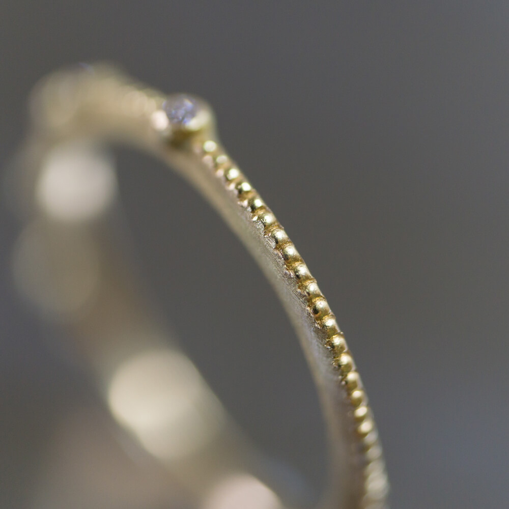 オーダーメイドマリッジリングのサンプル　ゴールド、ダイヤモンド　ジュエリーのアトリエ　屋久島でつくる結婚指輪