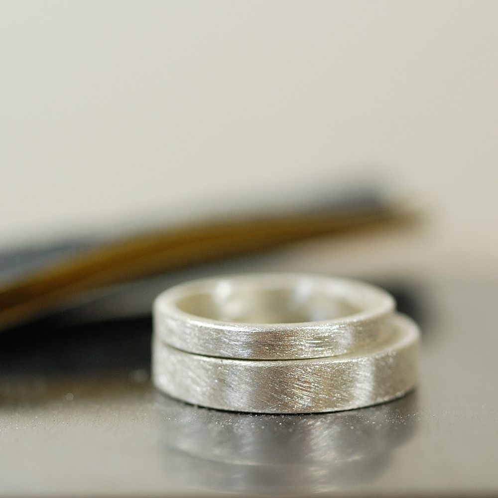 制作風景　屋久島でつくる結婚指輪　シルバー　サンプル　