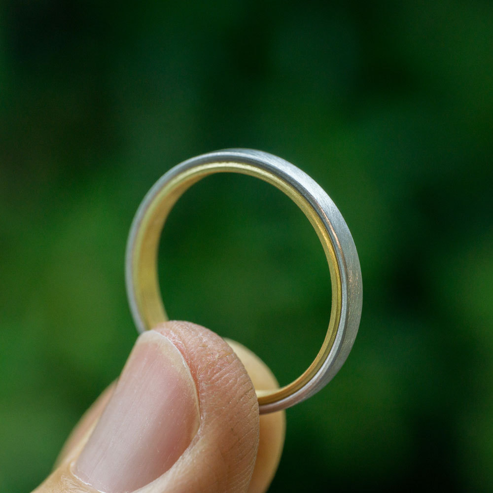 オーダーメイドマリッジリングの制作風景　プラチナ、ゴールド　屋久島で作る結婚指輪