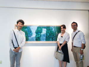 高田裕子　個展風景　記念撮影　屋久島の森　絵画